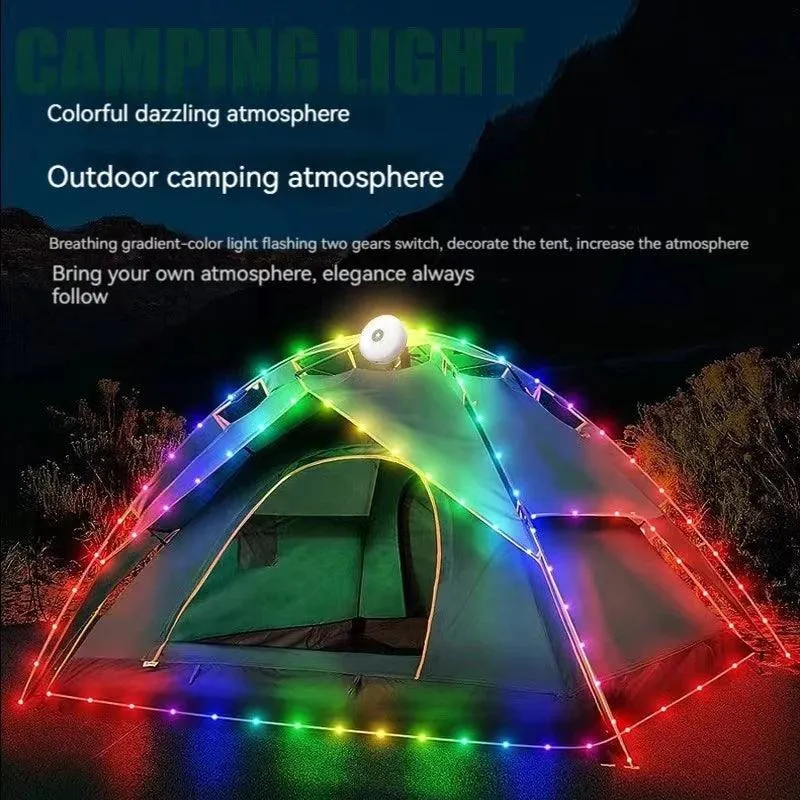 🌟 LED Camping Lamp Strip | 10M Waterproof Recyclable Light Belt | Outdoor Garden Decoration for Tent & Room