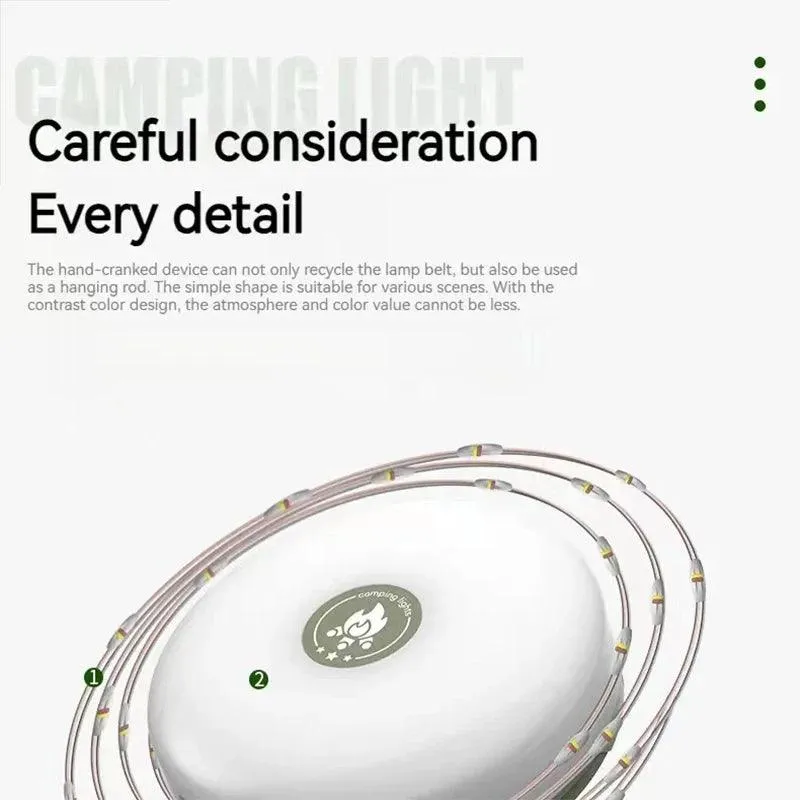 🌟 LED Camping Lamp Strip | 10M Waterproof Recyclable Light Belt | Outdoor Garden Decoration for Tent & Room