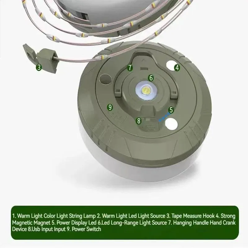🌟 LED Camping Lamp Strip | 10M Waterproof Recyclable Light Belt | Outdoor Garden Decoration for Tent & Room