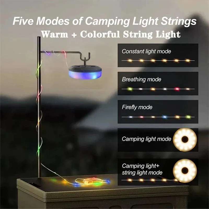 🌟 LED Camping Lamp Strip | 10M Waterproof Recyclable Light Belt | Outdoor Garden Decoration for Tent & Room