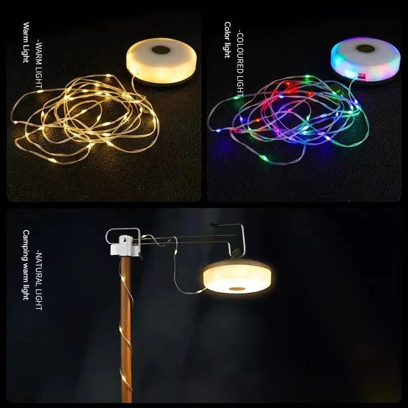 🌟 LED Camping Lamp Strip | 10M Waterproof Recyclable Light Belt | Outdoor Garden Decoration for Tent & Room