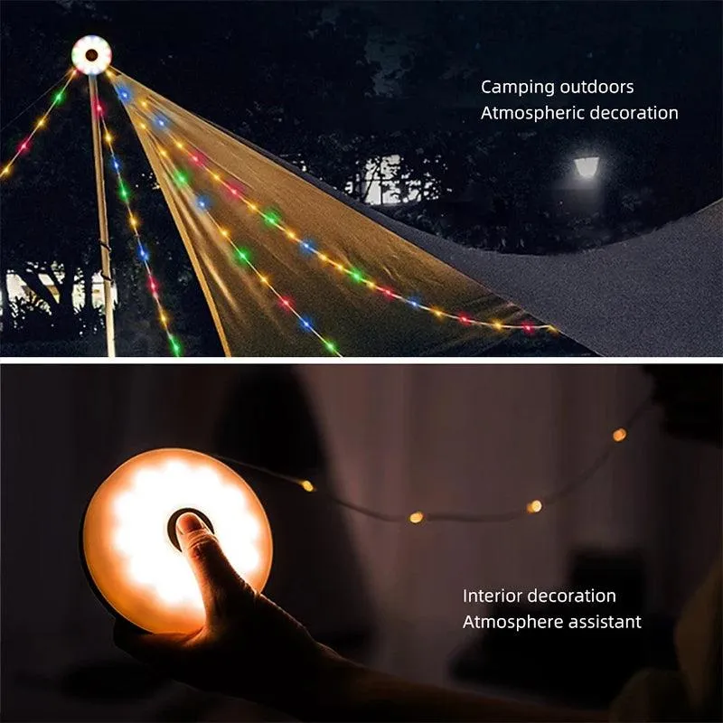 🌟 LED Camping Lamp Strip | 10M Waterproof Recyclable Light Belt | Outdoor Garden Decoration for Tent & Room