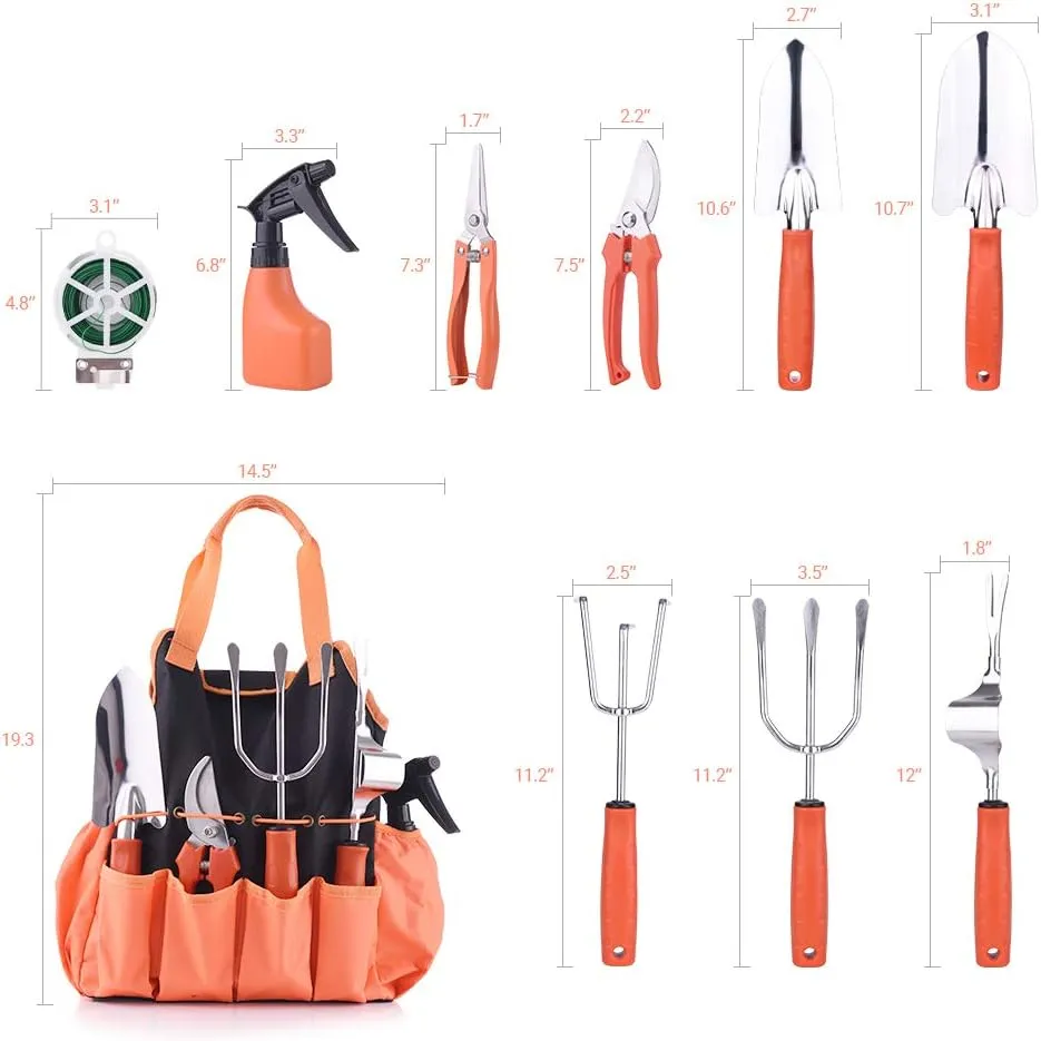 10-Pieces Hand Tool Garden Work Tool Planting Kit Xf0906