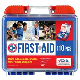 110 Piece First Aid Kit: Clean, Treat, Protect Minor Cuts, Scrapes