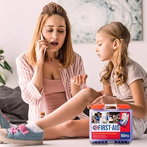 110 Piece First Aid Kit: Clean, Treat, Protect Minor Cuts, Scrapes