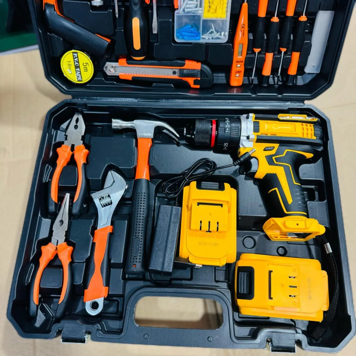 110pcs Cordless Screwdriver & Power Tool Set with Storage Case