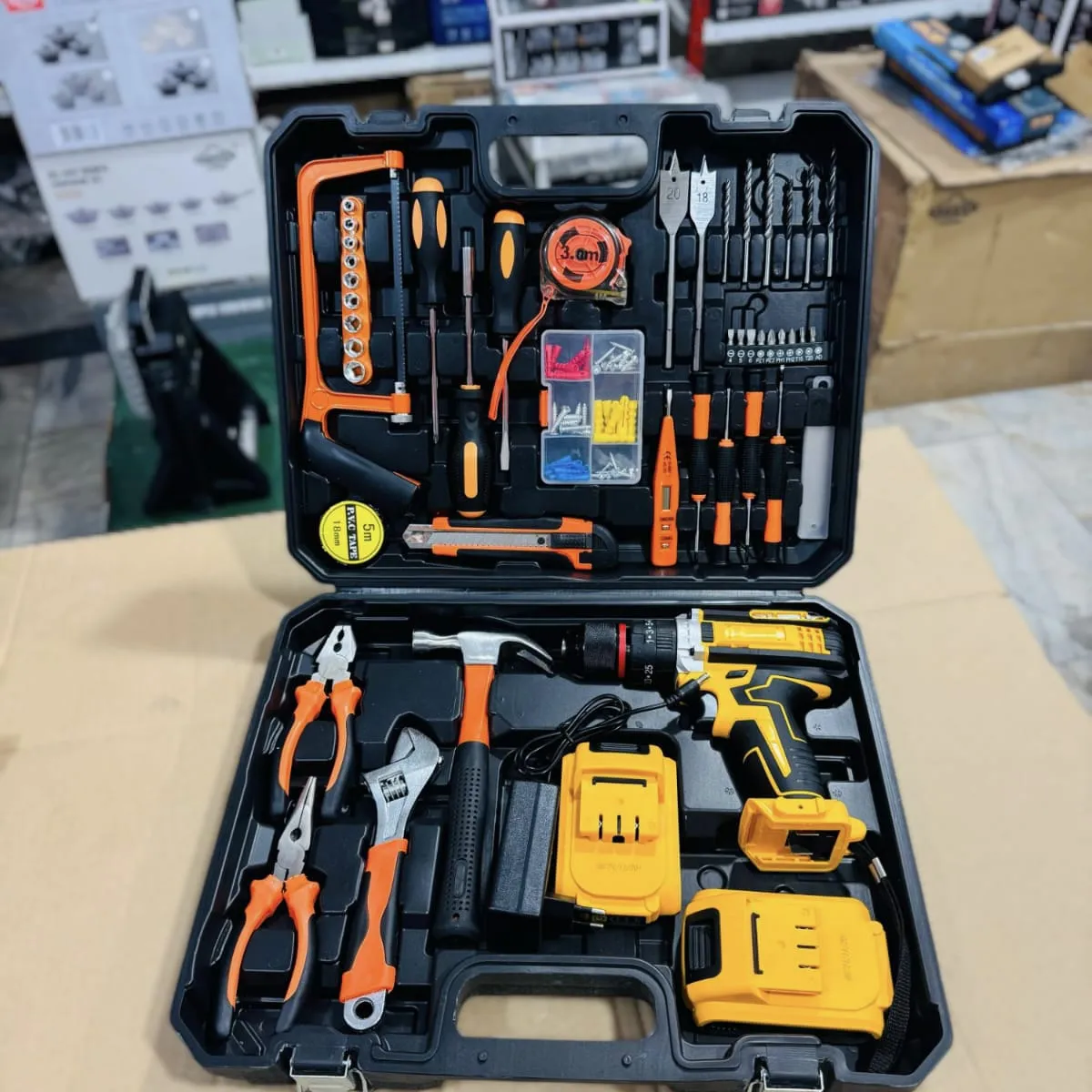 110pcs Cordless Screwdriver & Power Tool Set with Storage Case