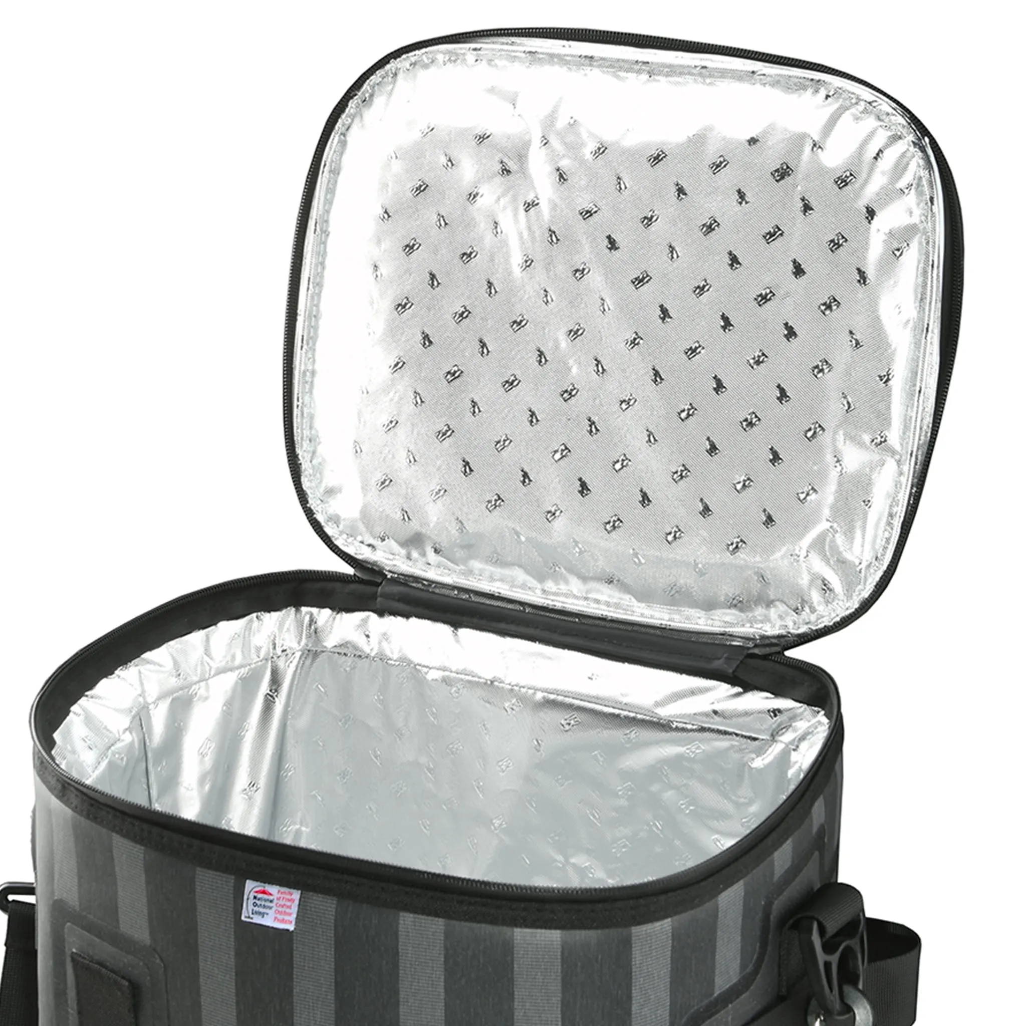 15" Easy Tote Soft Cooler Gray Striped