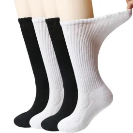 4-Pack Bamboo Diabetic Crew Socks - Cushioned Sole Comfort