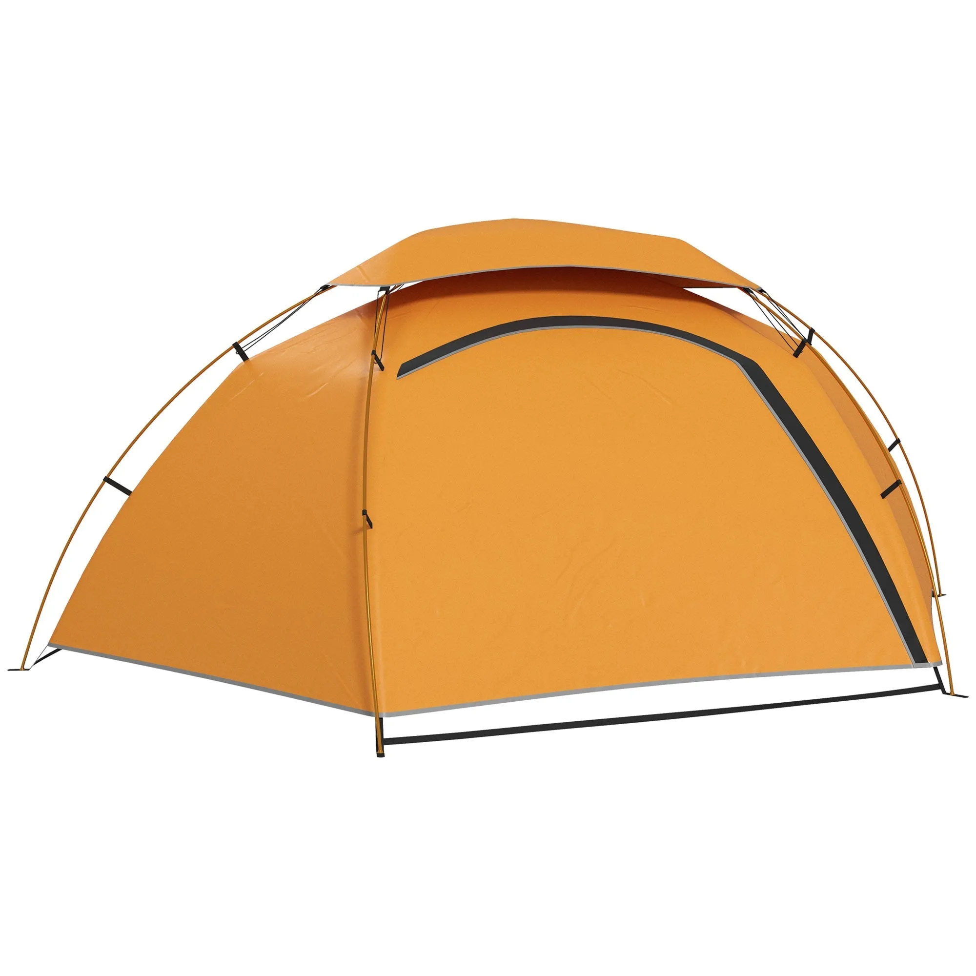 Aluminium Frame Camping Tent Dome Tent with Removable Rainfly 2000mm Waterproof for 1-2 Man Orange