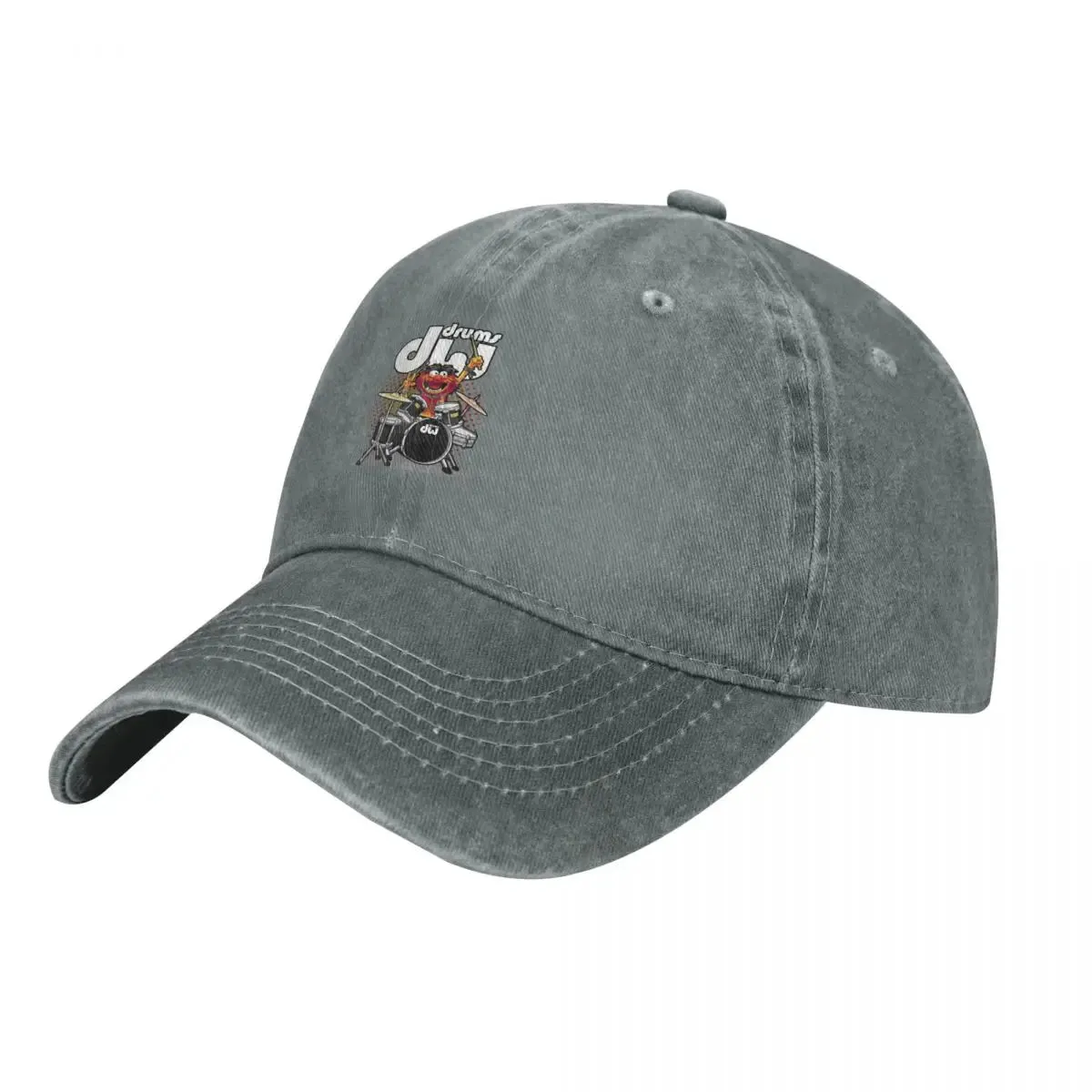 Animal Drummer DW Drums Black Cowboy Hat – Unisex Vintage Denim Sports Baseball Cap for Men & Women, Adjustable Sun Protection