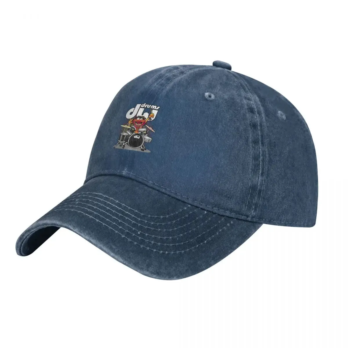 Animal Drummer DW Drums Black Cowboy Hat – Unisex Vintage Denim Sports Baseball Cap for Men & Women, Adjustable Sun Protection