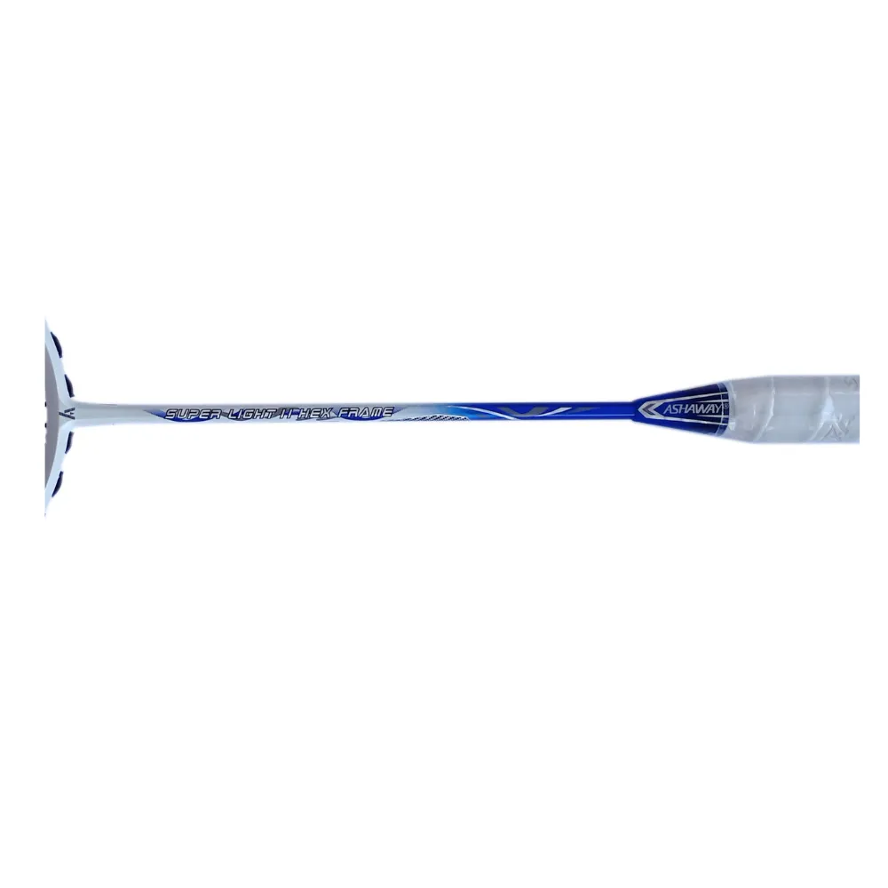 ASHAWAY SUPER LIGHT 11 HEX White, Blue Unstrung Badminton Racquet With Cover