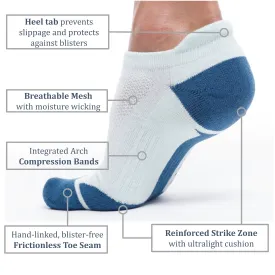 Athletic Running Socks - No Show Blister Resistant Sport Socks for Men and Women - 3 Pairs