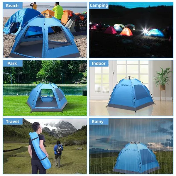 Automatic Family Tent, Instant Pop Up, Waterproof for Camping,  Hiking