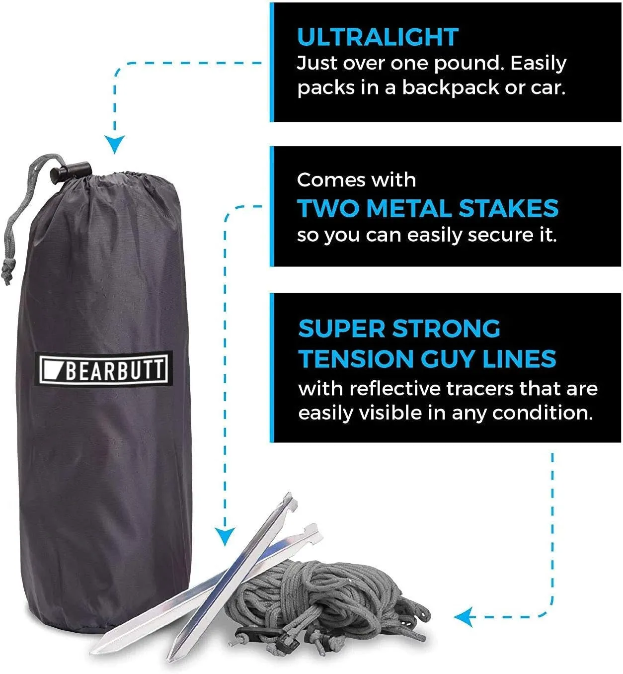 Bear Butt Hammock Rain Fly & Camping Tarp - 11 X 9 Ft