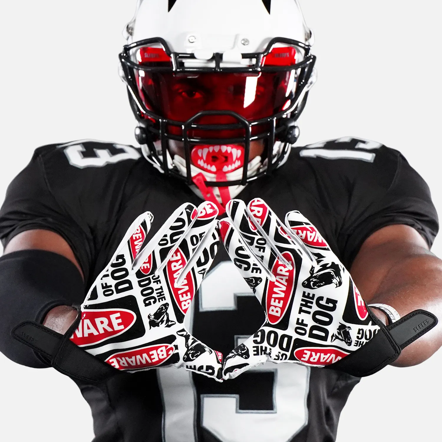 Beware of the Dog Sticky Football Receiver Gloves
