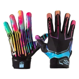 Black Tie Dye Drip Showtime Receiver Gloves