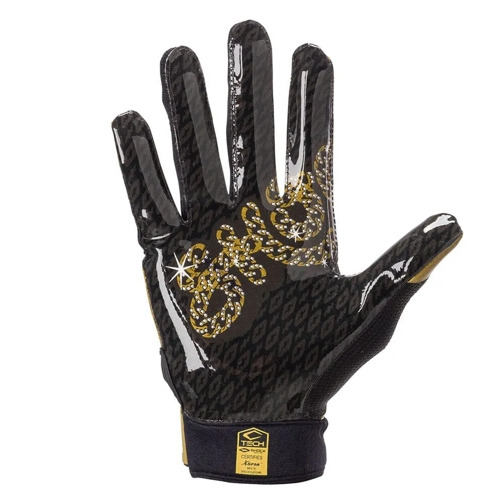 Black/Gold Chain Showtime Receiver Gloves