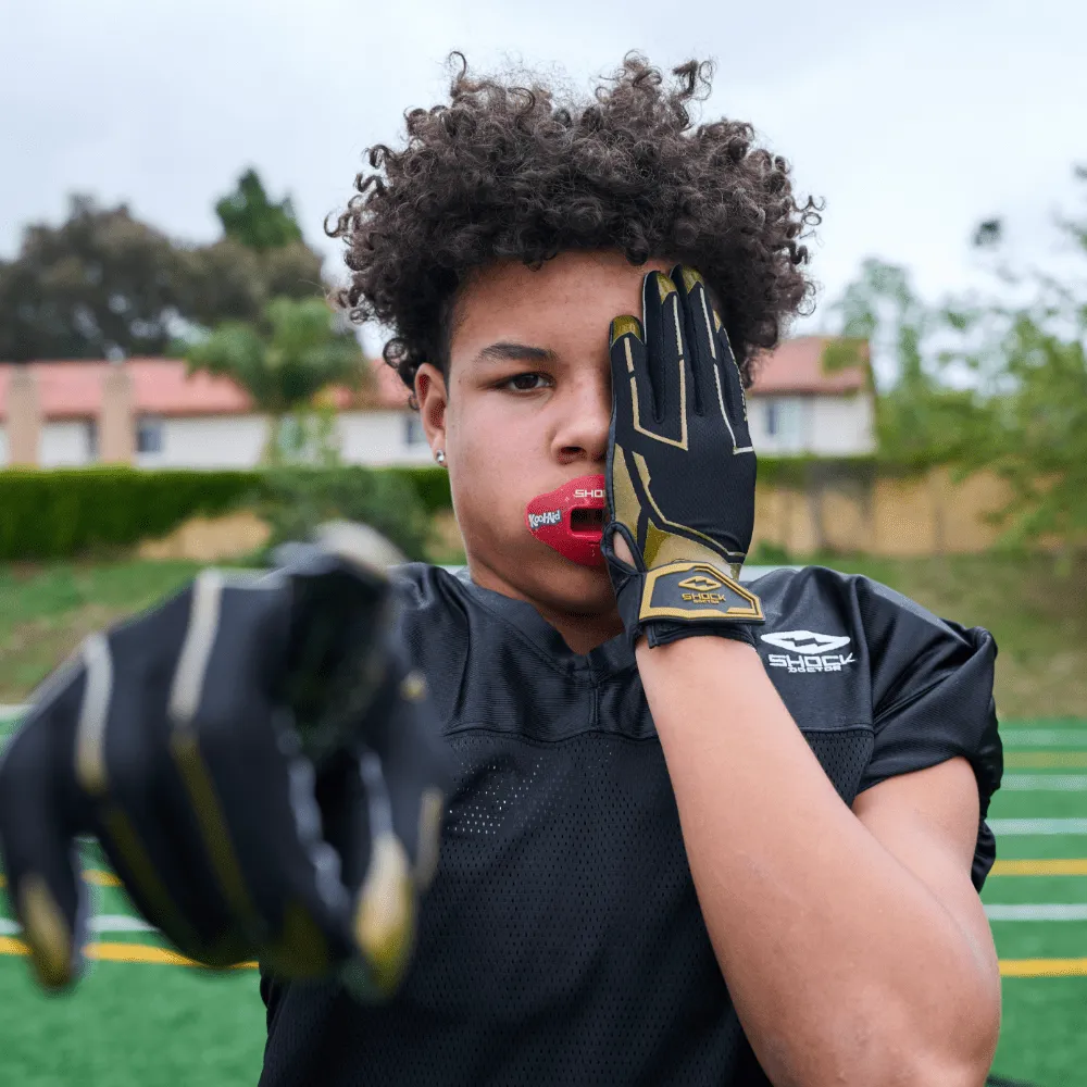 Black/Gold Chain Showtime Receiver Gloves