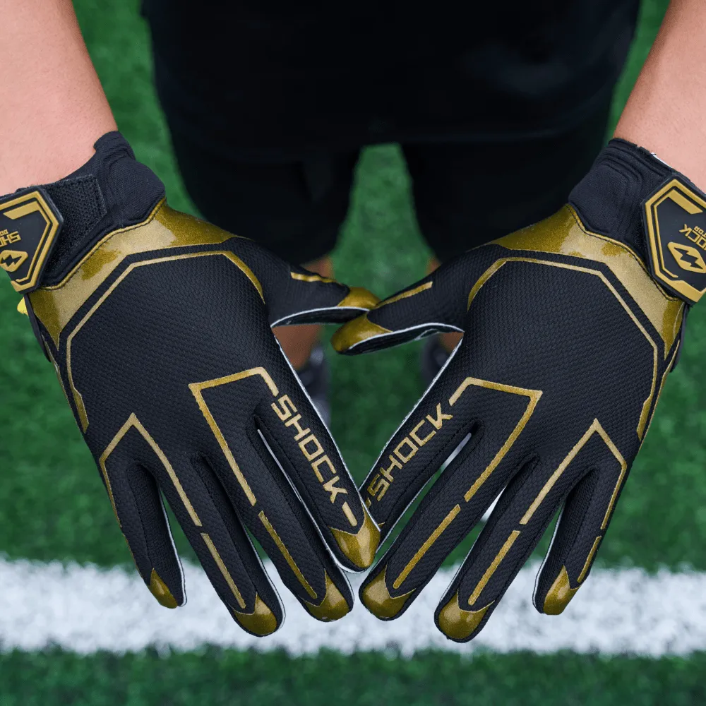 Black/Gold Chain Showtime Receiver Gloves