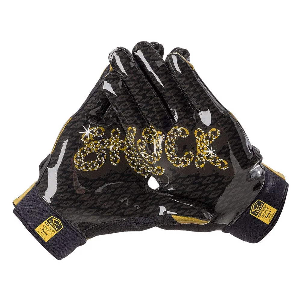 Black/Gold Chain Showtime Receiver Gloves
