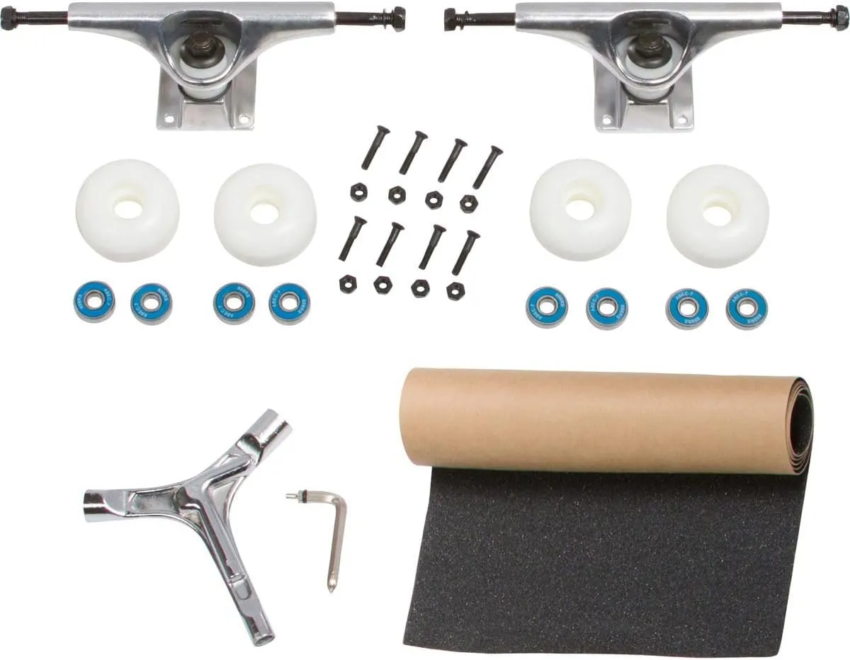 Complete Skateboard Kit, Our All in One Skateboard Kit Including Trucks, Deck Kit, and All Tools to Build a Skateboard
