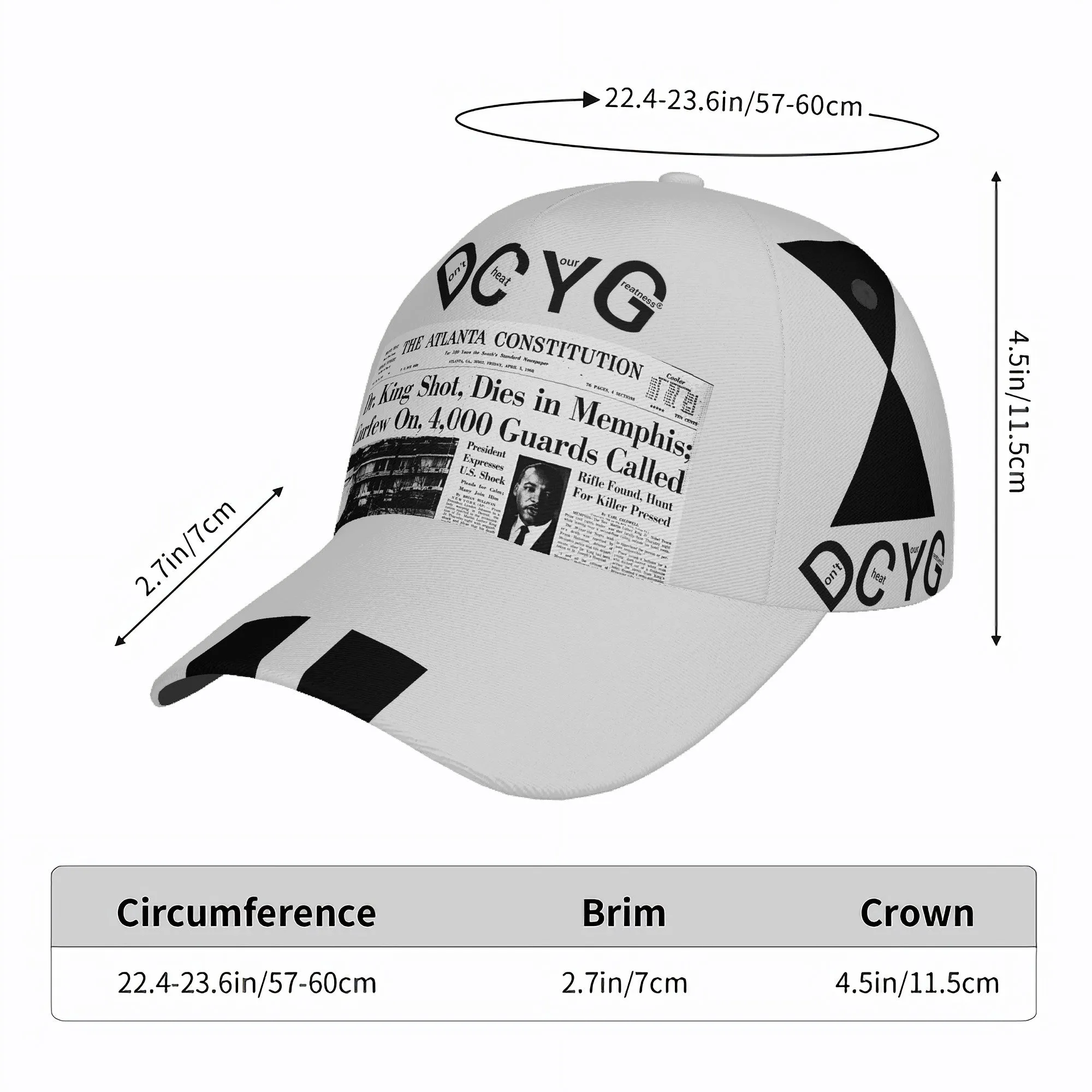 DCYG Black History Gray Curved Brim Baseball Cap