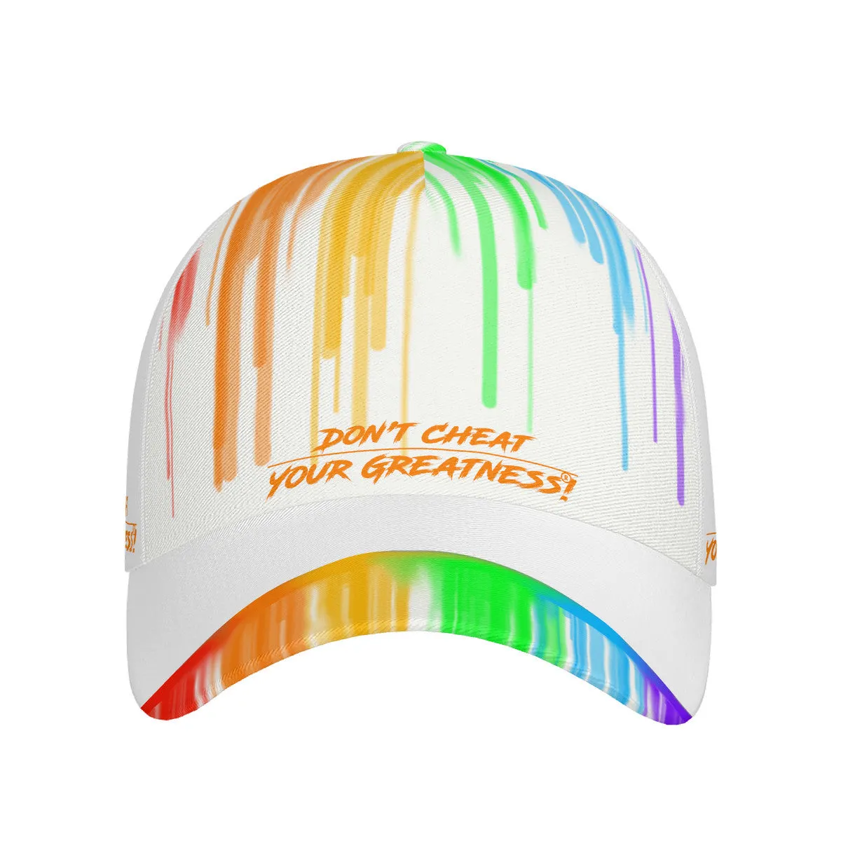 DCYG Drip Orange,Yellow,Green ,Purple & White Curved Brim Baseball Cap (AOP)
