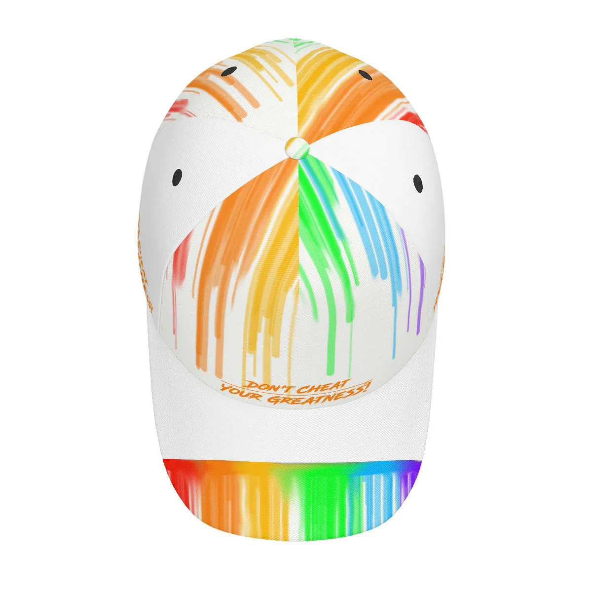 DCYG Drip Orange,Yellow,Green ,Purple & White Curved Brim Baseball Cap (AOP)