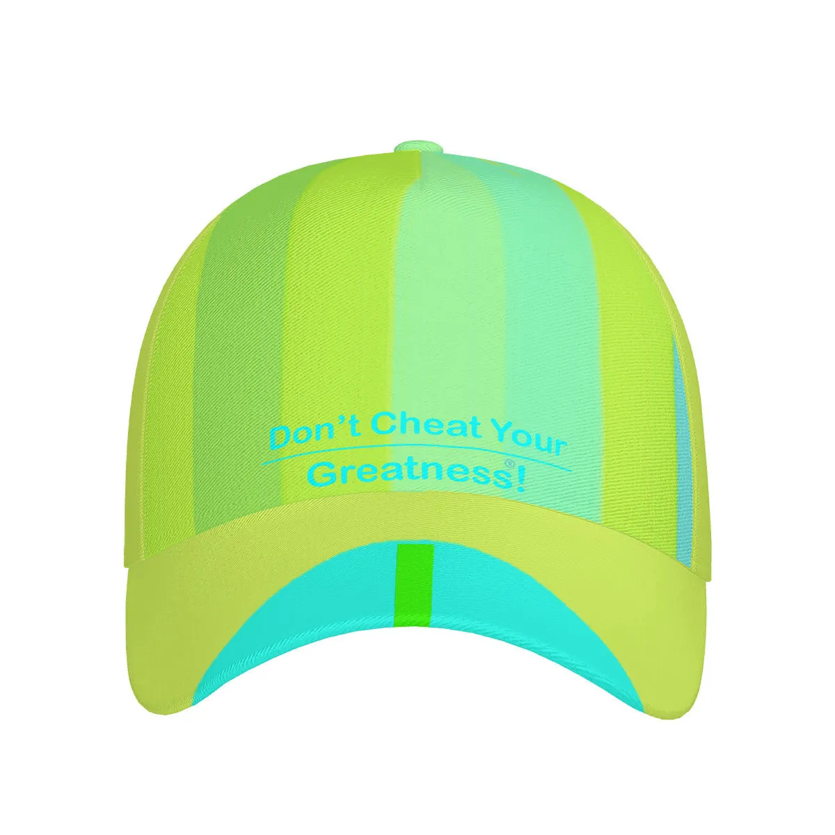 DCYG Lime, Blue & Light Green S24 Curved Brim Baseball Cap (AOP)