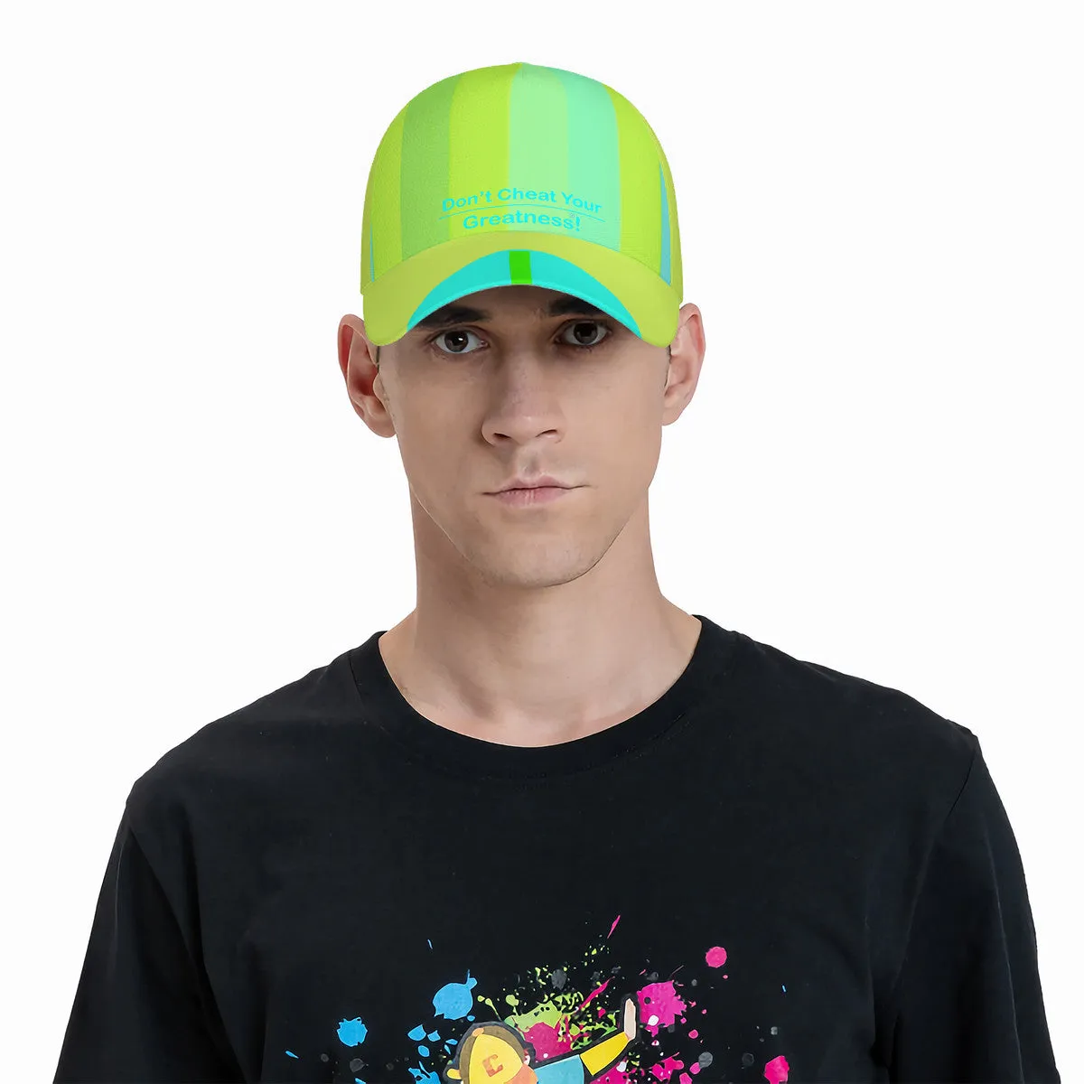 DCYG Lime, Blue & Light Green S24 Curved Brim Baseball Cap (AOP)