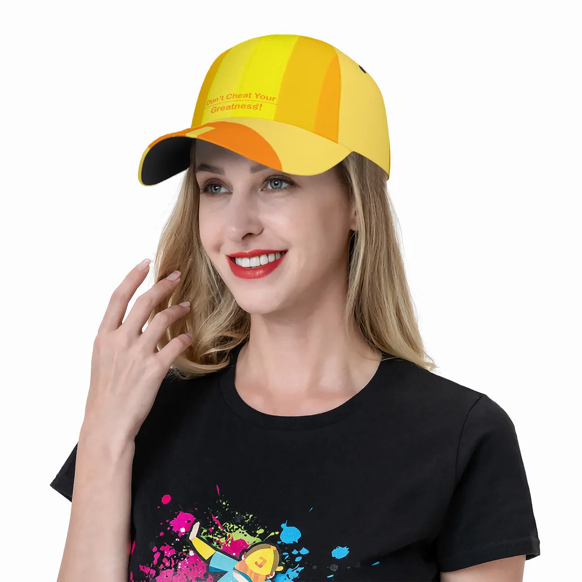 DCYG Orange & Yellow S24 Curved Brim Baseball Cap (AOP)