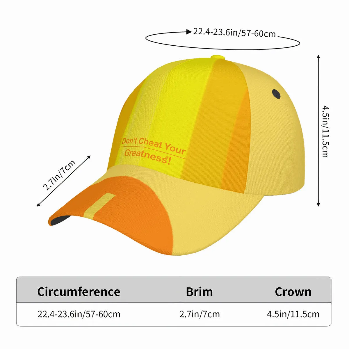 DCYG Orange & Yellow S24 Curved Brim Baseball Cap (AOP)