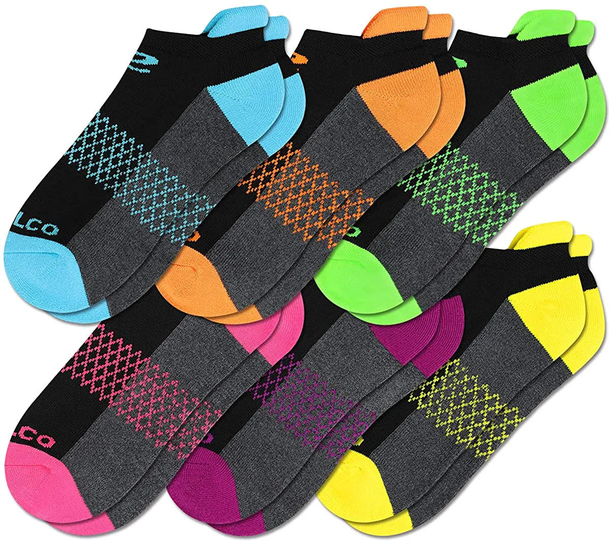 Eallco Womens Ankle Socks 6 Pairs Running Athletic Cushioned Sole Socks With Tab