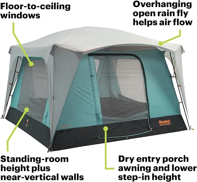 Eureka! Jade Canyon X 6-Person 3-Season Camping Tent – Compact, Comfortable, and Weather-Resistant