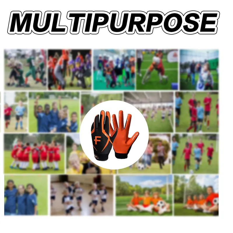 Football Gloves Youth Non-Slip Palm Receivers