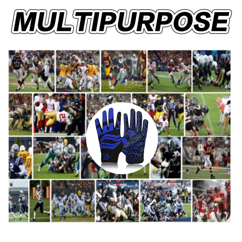 Football Gloves Youth Non-Slip Palm Receivers