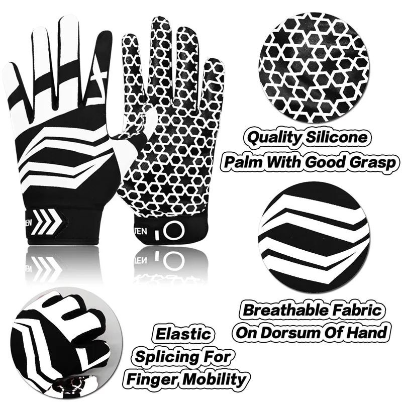 Football Gloves Youth Non-Slip Palm Receivers