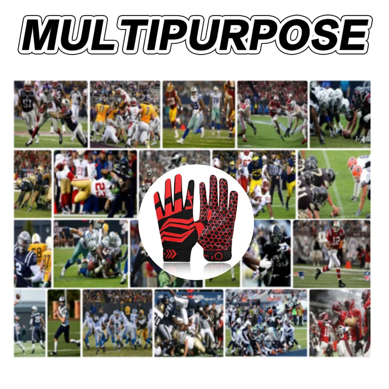 Football Gloves Youth Non-Slip Palm Receivers