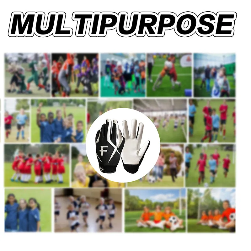 Football Gloves Youth Non-Slip Palm Receivers