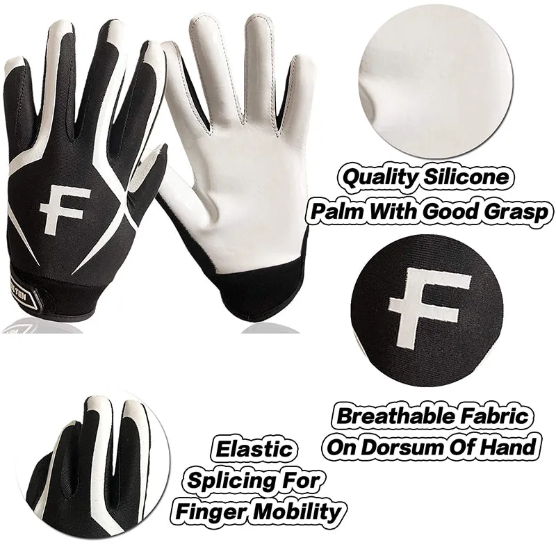 Football Gloves Youth Non-Slip Palm Receivers