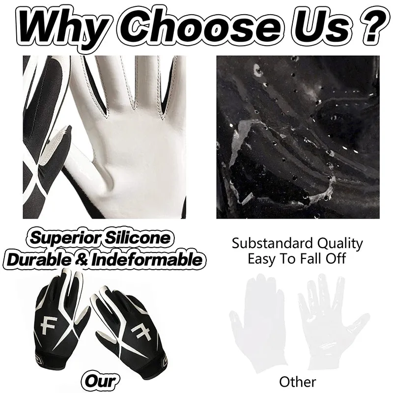 Football Gloves Youth Non-Slip Palm Receivers
