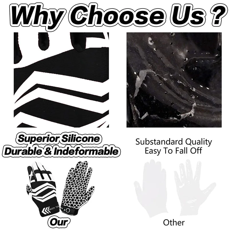 Football Gloves Youth Non-Slip Palm Receivers