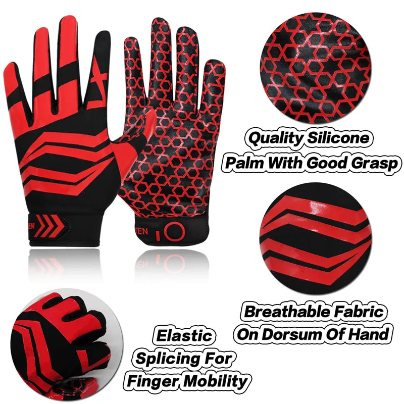 Football Gloves Youth Non-Slip Palm Receivers