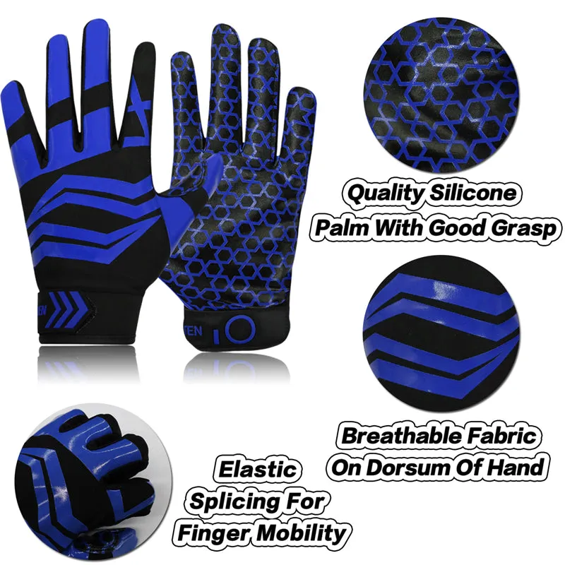 Football Gloves Youth Non-Slip Palm Receivers