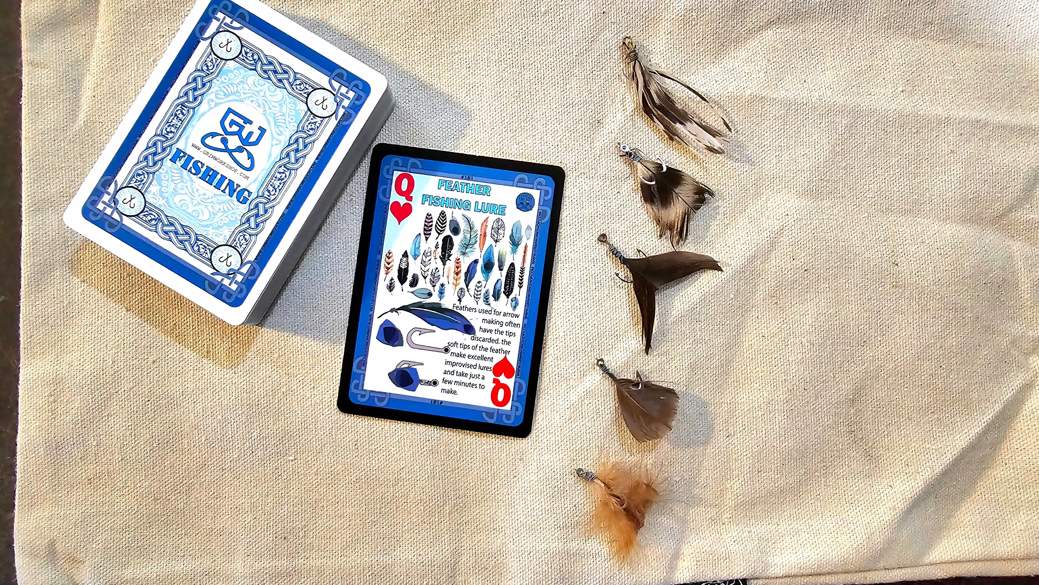 Grim Survival Playing Cards Fishing Deck : 54 Survival Fishing Playing Cards