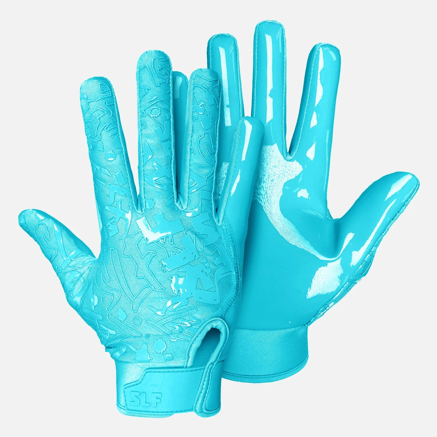 Hue Sky Blue Sticky Football Receiver Gloves