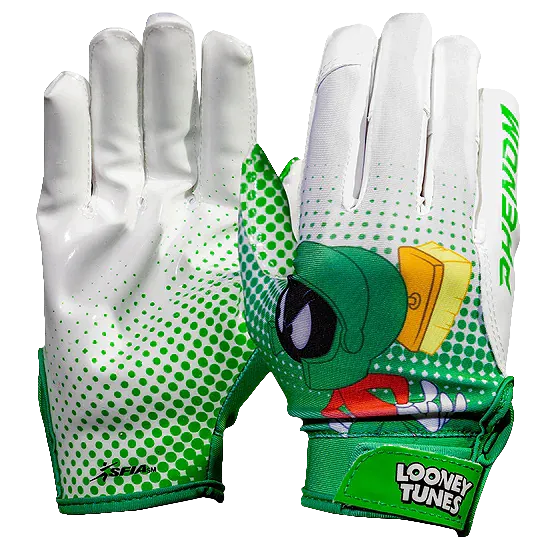 Looney Tunes Football Gloves - Marvin the Martian - VPS4 by Phenom Elite