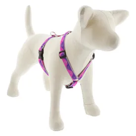 Lupine Reflective Roman Dog Harness 3/4" Wide 12"-20" Girth Pink Paws